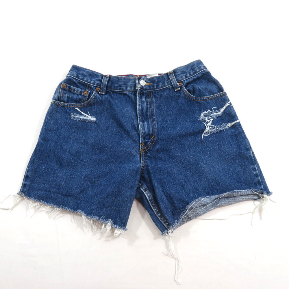 Levi's 550 Jean Shorts Cut Offs Dark Blue Color Sz 12M Measured 30